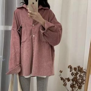Women's Pink Corduroy Shacket